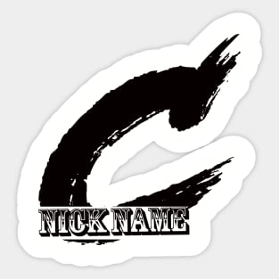 nick name C black Sticker